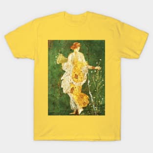 FLORA,POMPEII ,ANTIQUE ROMAN WALL PAINTINGS Flower Garden Flying Birds ,Quince and Apple Trees T-Shirt